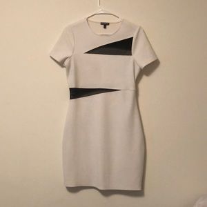 Express - White Party Dress With Mesh Cutouts